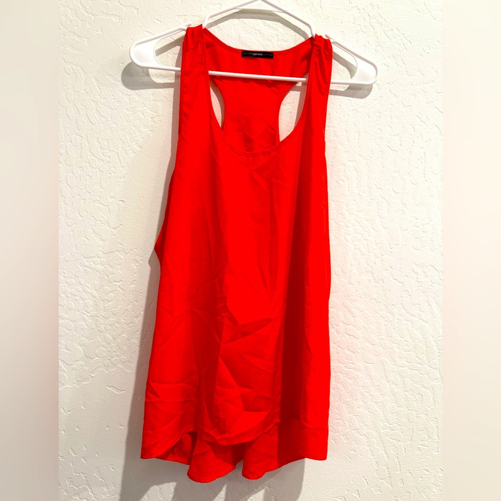 Worn once! Soprano razorback tank, blouse material size XL